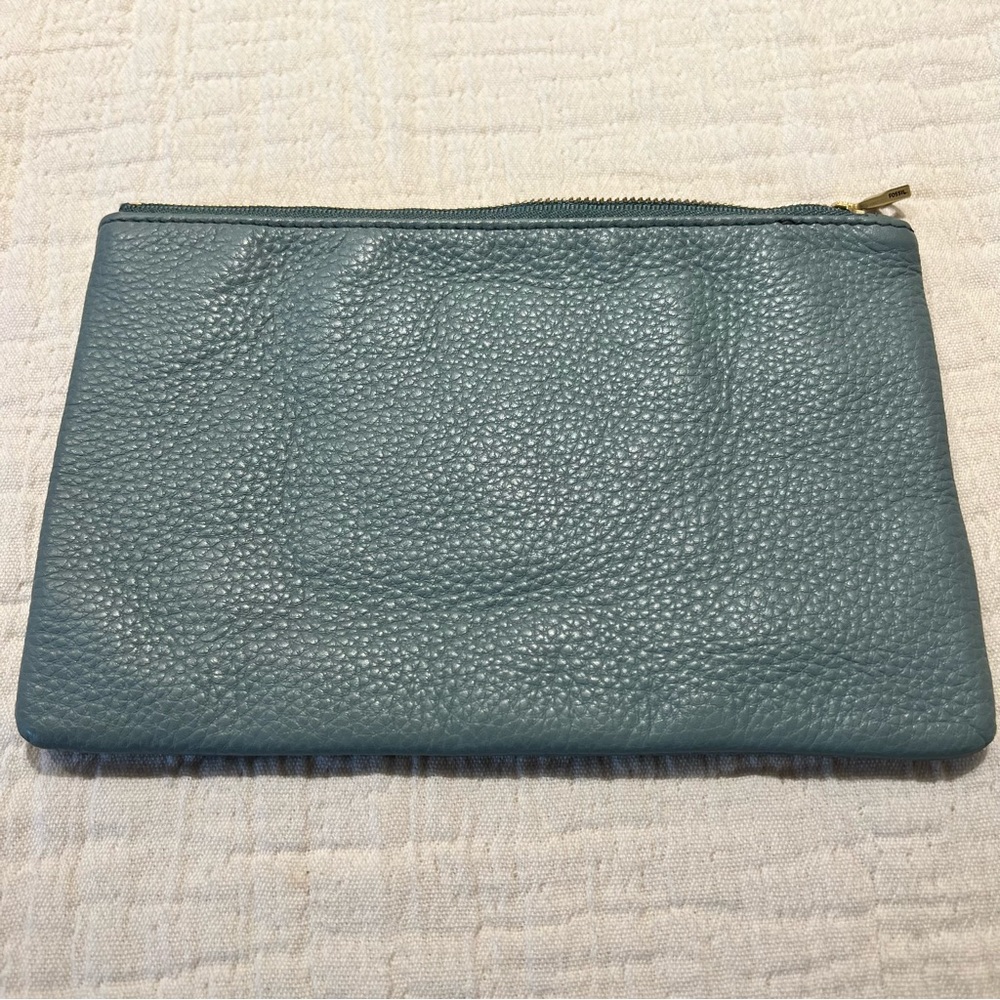 COPY - Fossil Grey Blue Leather Pouch